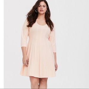 Light Pink Cable Knit Sweater Dress